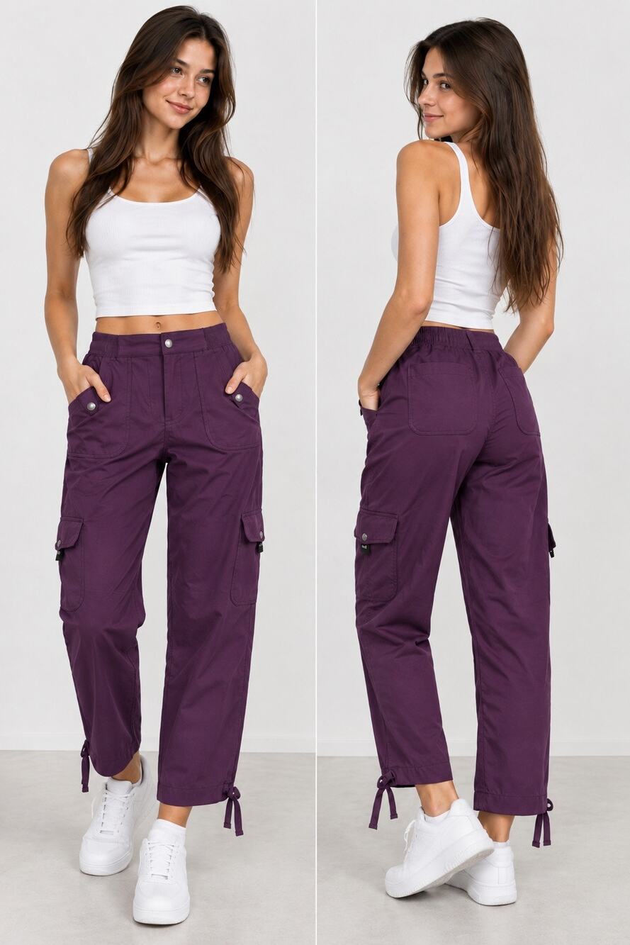 Zenergy by Chico’s Purple Cargo Pants – Size 1(US-M)